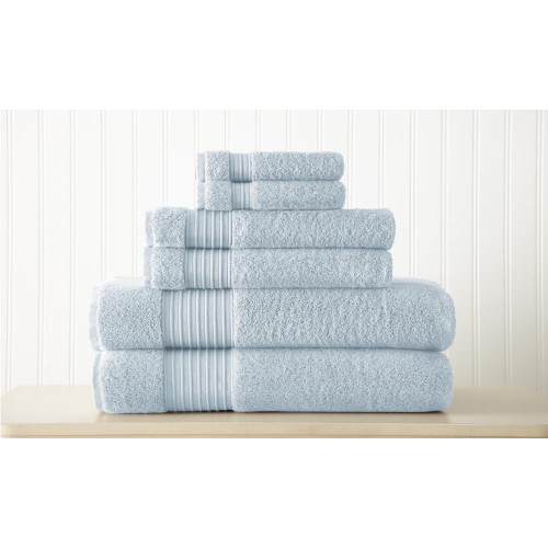 Bathroom Towels| Amrapur Overseas 6-Piece Light Blue Cotton Bath Towel Set (turkish cotton) - CY07998