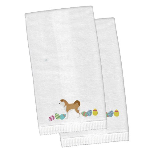 Bathroom Towels| Caroline's Treasures 2-Piece White Cotton Hand Towel (Dogs) - RD80443
