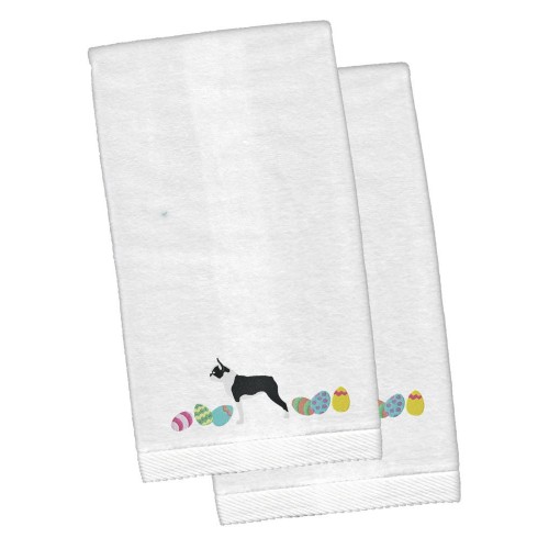 Bathroom Towels| Caroline's Treasures 2-Piece White Cotton Hand Towel (Dogs) - YY42251