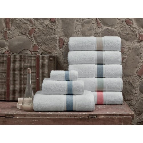 Bathroom Towels| Enchante Home 8-Piece Blue Turkish Cotton Hand Towel (Unique) - RE33882