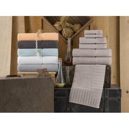 Bathroom Towels| Enchante Home 8-Piece Silver Turkish Cotton Hand Towel (Timaru) - JY15072
