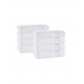 Bathroom Towels| Enchante Home 8-Piece White Turkish Cotton Wash Cloth (Ela) - EN29040