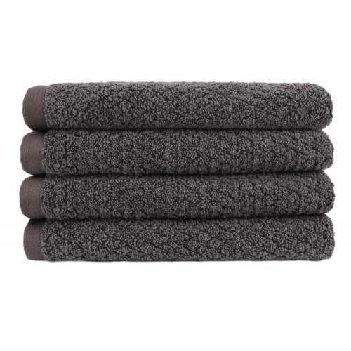 Bathroom Towels| Everplush 4-Piece Charcoal Cotton Hand Towel (Diamond Jacquard Towels) - PS66725