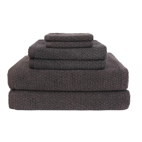 Bathroom Towels| Everplush 6-Piece Charcoal Cotton Bath Towel Set (Diamond Jacquard Towels) - BL27854