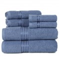 Bathroom Towels| Hastings Home 6-Piece Light Blue Cotton Bath Towel Set (Hastings Home Bath Towels) - WW59064