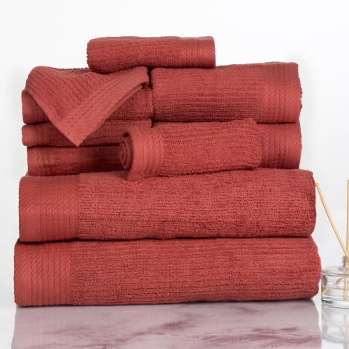 Bathroom Towels| Hastings Home Brick Cotton Bath Towel Set (Hastings Home Bath Towels) - BM97545