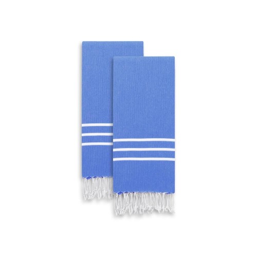 Bathroom Towels| Linum Home Textiles 2-Piece Royal Blue/White Stripes Turkish Cotton Beach Towel (Alara Hand) - MD22537