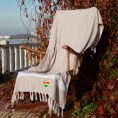 Bathroom Towels| Linum Home Textiles Beige Turkish Cotton Beach Towel (Diamond- Rainbow Heart) - XJ42731