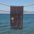 Bathroom Towels| Linum Home Textiles Grey Turkish Cotton Beach Towel (Summer Fun- Palm) - XI95924