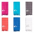 Bathroom Towels| Linum Home Textiles Royal Blue Turkish Cotton Beach Towel (Summer Fun- Starfish) - KM39882