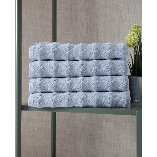 Bathroom Towels| OZAN PREMIUM HOME 4-Piece Light Blue Turkish Cotton Bath Towel (Esperance) - OY65805