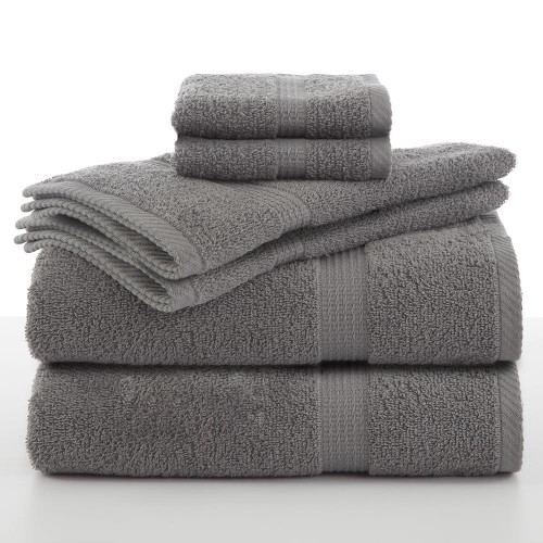 Bathroom Towels| WestPoint Home Monument Grey Cotton Bath Towel Set (Utica essentials) - ZE17862