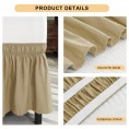Bed Skirts| Subrtex Elegant Soft Replaceable Wrap Around Ruffled Bed Skirt(Full, Khaki) - BI33913