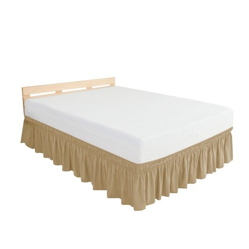 Bed Skirts| Subrtex Elegant Soft Replaceable Wrap Around Ruffled Bed Skirt(Full, Khaki) - BI33913