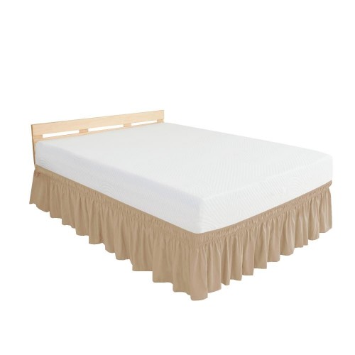 Bed Skirts| Subrtex Elegant Soft Replaceable Wrap Around Ruffled Bed Skirt(Queen, Sand) - OA20558