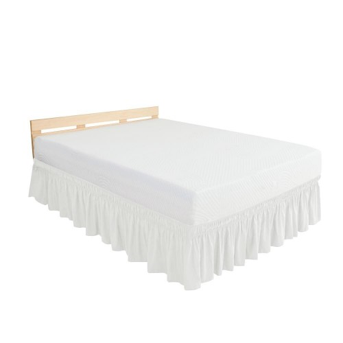 Bed Skirts| Subrtex Elegant Soft Replaceable Wrap Around Ruffled Bed Skirt(Queen, White) - TM55711