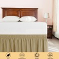 Bed Skirts| Subrtex Elegant Soft Replaceable Wrap Around Ruffled Bed Skirt(Twin, Khaki) - OK16049