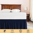 Bed Skirts| Subrtex Elegant Soft Replaceable Wrap Around Ruffled Bed Skirt(Twin, Navy) - AZ02077
