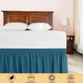 Bed Skirts| Subrtex Elegant Soft Replaceable Wrap Around Ruffled Bed Skirt(Twin, Peacock Blue) - DX41356