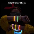 100 Glow Sticks Bulk Party Supplies Glow in The Dark Fun Party Pack with 8" Glowsticks and Connectors for Bracelets and Necklaces for Kids and Adults