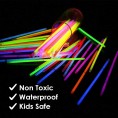 100 Glow Sticks Bulk Party Supplies Glow in The Dark Fun Party Pack with 8" Glowsticks and Connectors for Bracelets and Necklaces for Kids and Adults