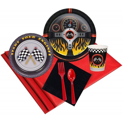 BirthdayExpress Racecar Racing Party Supplies Party Pack for 24 Guests