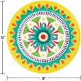 Fiesta Boho Vibe Spring Paper Plates and Napkins Set for 16 Guests Turquoise Mexican Southwestern Pottery Paper Tableware
