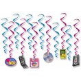 Fly 90's Party Decoration Kit for 16 Guests: Bundle Includes Plates Napkins Tablecover Whirls and a Cooler