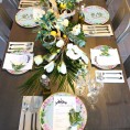 Für 24 Partyzubehör für Hochzeiten Pappteller Becher und Servietten Geschirr-Set für Blumen- Grün- und Brautpartys