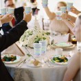 Für 24 Partyzubehör für Hochzeiten Pappteller Becher und Servietten Geschirr-Set für Blumen- Grün- und Brautpartys