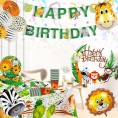 Jungle Theme Party Pack for 16 Guests Premium Quality Party Supplies Safari Decorations- Kids Birthday Party Kit 180pcs All in one 16 Guests