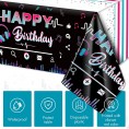 Music Party Tablecloth Music Social Media Themed Table Cover Disposable Plastic Music Note Happy Birthday Table Cloth Decorations for Teens Music Birthday Party Supplies 108 x 54 Inches 1 Piece