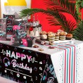 Music Party Tablecloth Music Social Media Themed Table Cover Disposable Plastic Music Note Happy Birthday Table Cloth Decorations for Teens Music Birthday Party Supplies 108 x 54 Inches 1 Piece