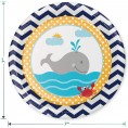 Nautical Party Supplies Ahoy Matey Seaside Ocean Whale and Crab Chevron Party Pack Serves 16