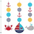 Nautical Party Supplies Ahoy Matey Seaside Ocean Whale and Crab Chevron Party Pack Serves 16