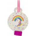 Rainbow Unicorn Theme Party Pack Disposable Paper Plates Cups Napkins Forks Spoons Gift Bags and Party Blowers Serves 10