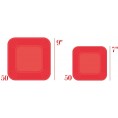 Serves 50 Complete Party Pack Red Square Plates 9" Dinner & 7" Dessert Square Paper Plates 9 oz Cups 3 Ply Napkins Baby Shower,office parties birthday parties festivals Red Party Theme