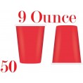 Serves 50 Complete Party Pack Red Square Plates 9" Dinner & 7" Dessert Square Paper Plates 9 oz Cups 3 Ply Napkins Baby Shower,office parties birthday parties festivals Red Party Theme