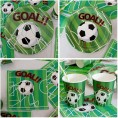 Soccer Party Decorations Supplies Including Soccer Birthday Party Banner Dinner Plates Dessert Plates Cups Napkins Tablecloth Balloons Straws for Soccer Birthday Party Supplies Serves 20 B