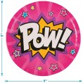 Superhero Girls Party Pack Pink Action Dinner Plates Lunch Napkins Cups and Table Cover Set Serves 8