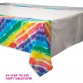 Tie Dye Rainbow Dessert Party Pack Plates Napkins Cups and Table Cover for Beach Bum 60's and Hippie Theme Parties Serves 16