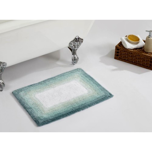 Bathroom Rugs & Mats| Better Trends Torrent Bath Rug 24-in x 17-in Turquise Cotton Bath Rug - MO48442