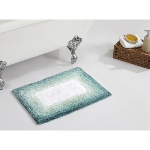 Bathroom Rugs & Mats| Better Trends Torrent Bath Rug 34-in x 21-in Turquise Cotton Bath Rug - KM10327