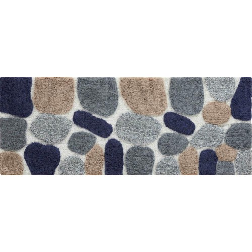 Bathroom Rugs & Mats| Chesapeake Merchandising Pebbles 60-in x 24-in Blue Sienna Cotton Bath Rug - PY79672