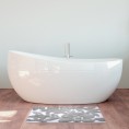 Bathroom Rugs & Mats| Madeleine Home Bath Mats 34-in x 21-in Grey and White Cotton Bath Mat - TD39167