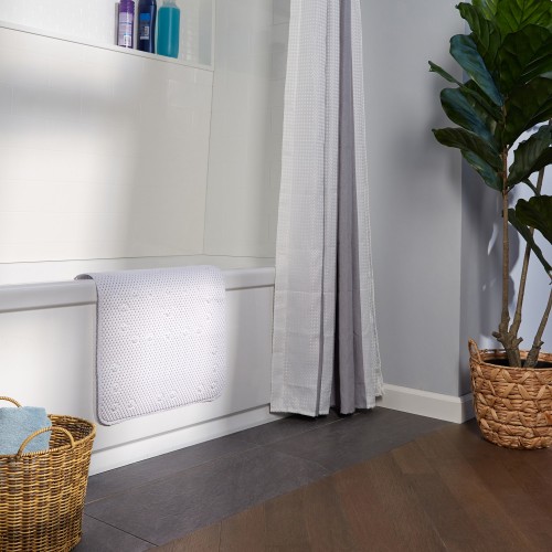 Bathroom Rugs & Mats| Style Selections 36-in x 17-in White Polyester Bath Mat - HB83508