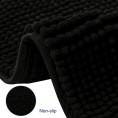 Bathroom Rugs & Mats| Subrtex Luxury Chenille 24-in x 16-in Black Polyester Bath Rug - FR81607