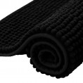 Bathroom Rugs & Mats| Subrtex Luxury Chenille 60-in x 24-in Black Polyester Bath Rug - AU39257