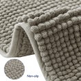 Bathroom Rugs & Mats| Subrtex Luxury Chenille 60-in x 24-in Taupe Brown Polyester Bath Rug - AY76201