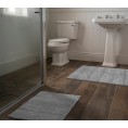 Bathroom Rugs & Mats| Traditional Essence 34-in x 21-in Platinum Gray Nylon Bath Rug - KI10875